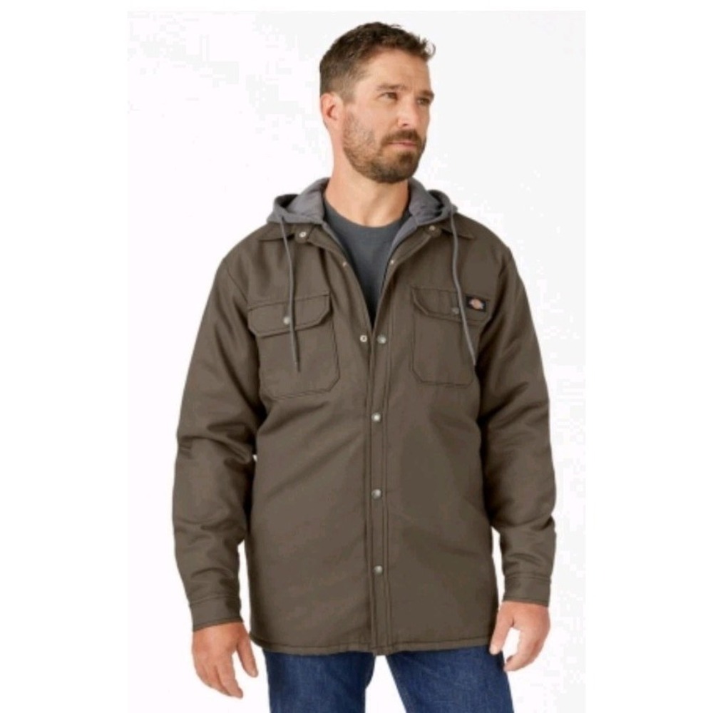 NWT Dickies Men's Fleece Hooded Duck Shirt Water Repellent 2XL/2TG Jacket Coat